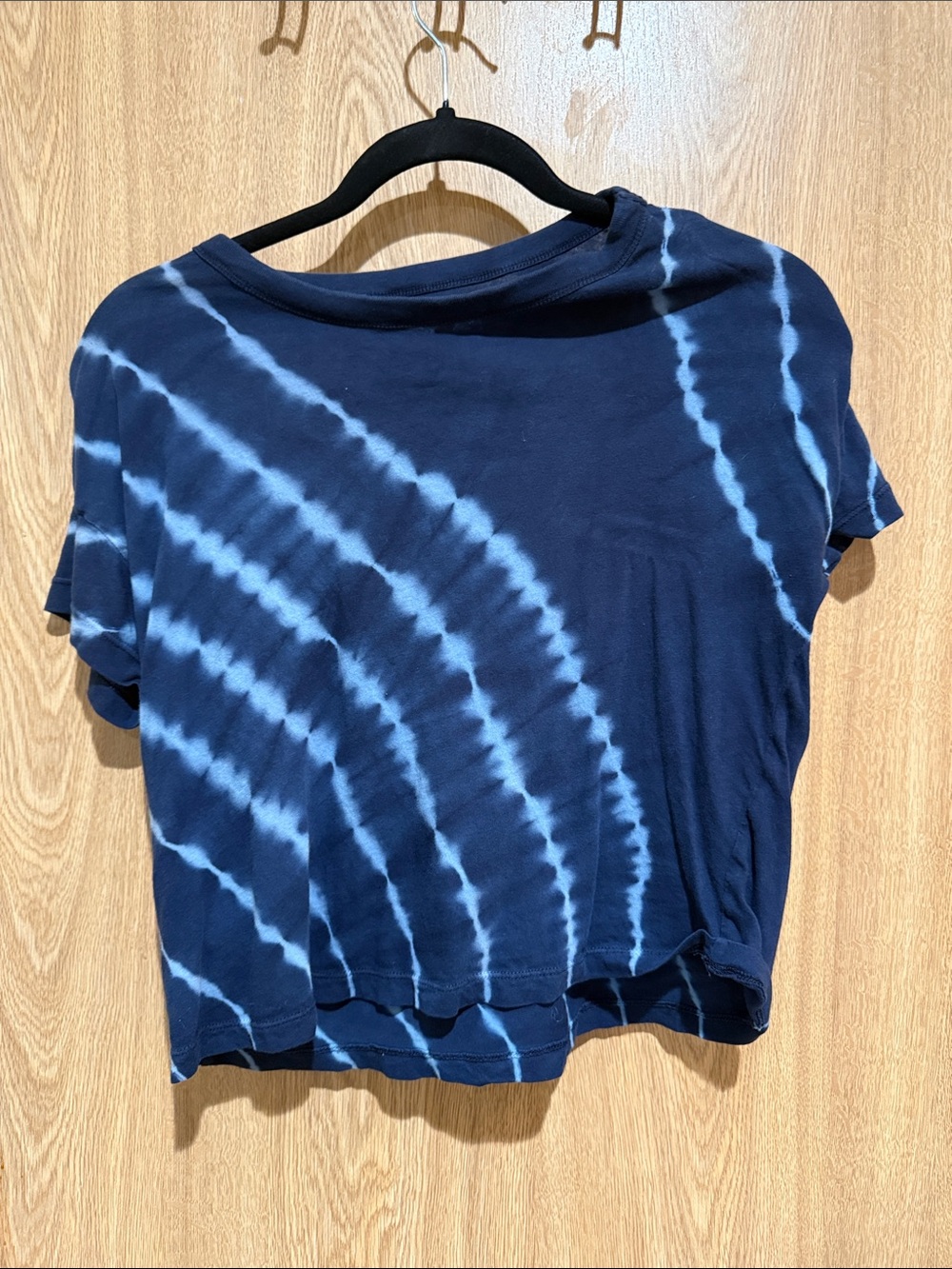 Women's Navy Tie-Dye Short Sleeve Top